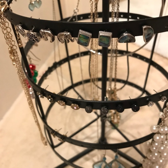 Marble Stud Earrings with Copper Ear Cuff - Picture 3 of 3